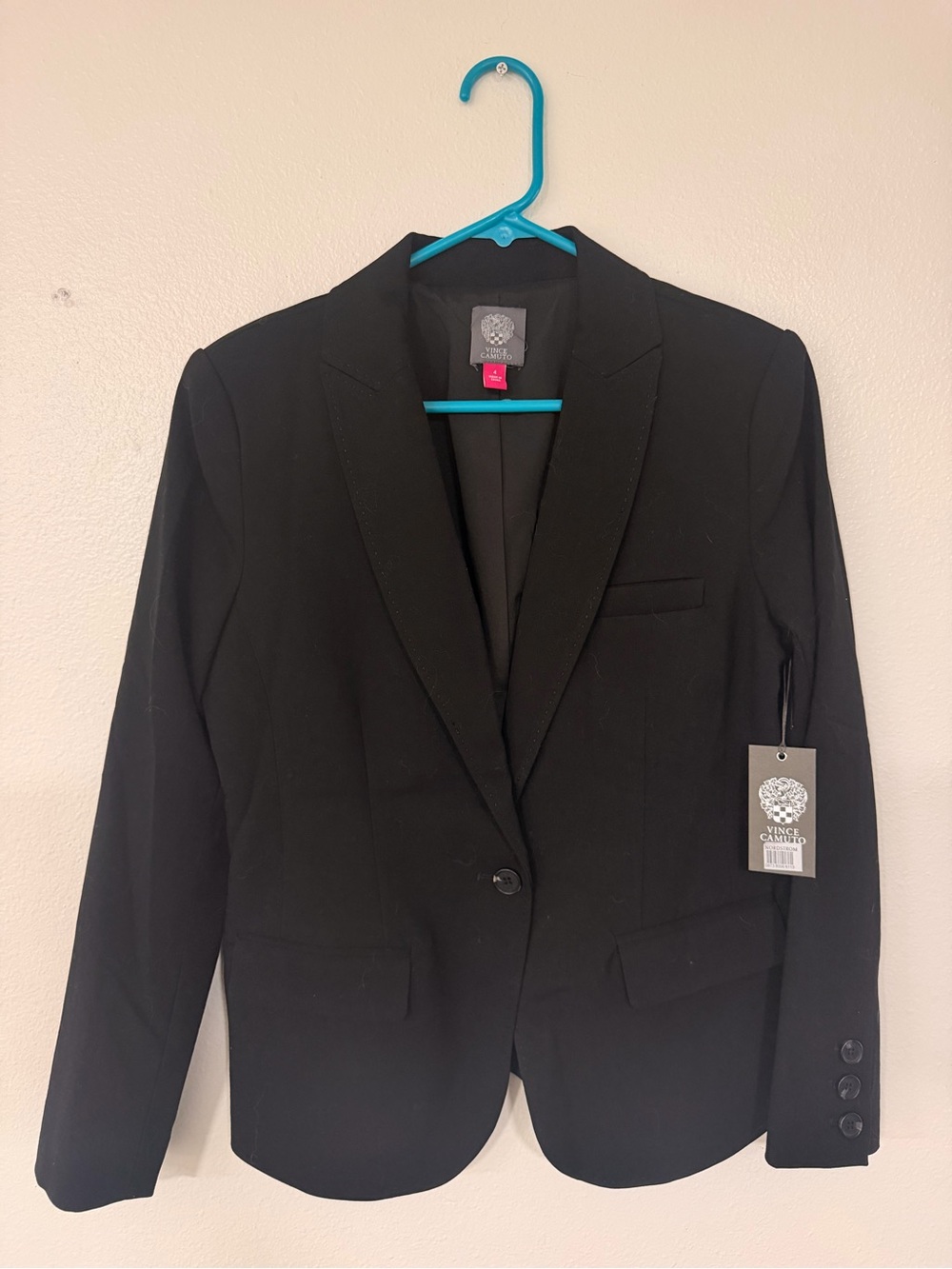 Vince Camuto Black Women's Single-Button Tailored Blazer